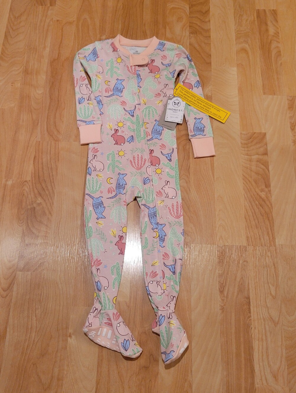 The Honest Company Organic Cotton Footie Pajamas Desert Size 24 Months New
